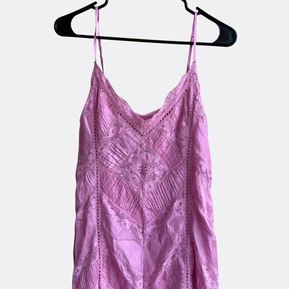 LoveShackFancy Joanne Maxi Dress Lace Panel Tulip Pink Size 8 NWT $795 Sold Out - Picture 3 of 9